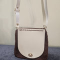 Crochet Handbags w/ Leather Flap & Bottom