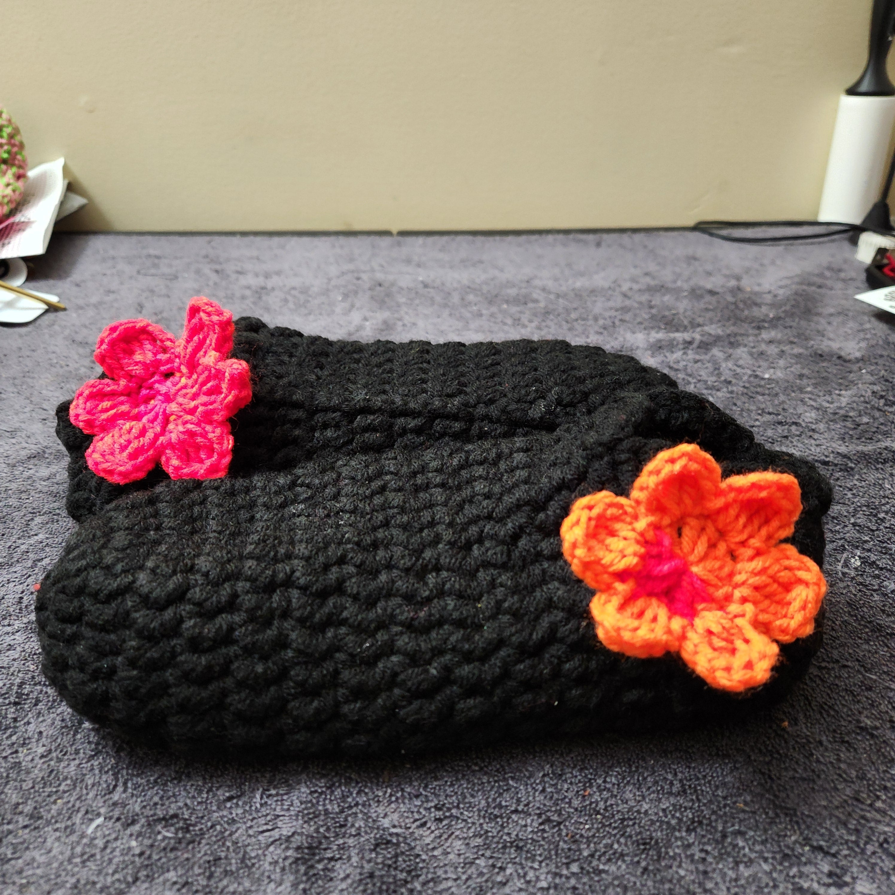 Crochet Slipper w/flower